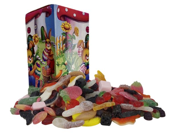 Hovedbilde Påskeegg med 1 Kg smågodt (Firkantet)