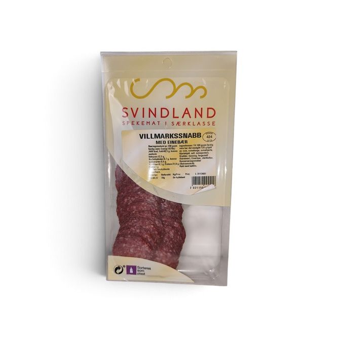 Hovedbilde Villmarkssnabb med Einebær 70g, Svindland