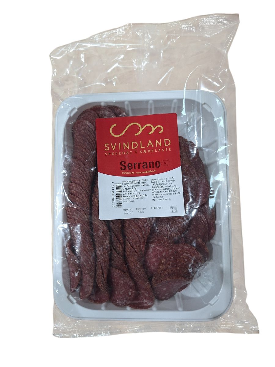 Serrano 500g oppskåret