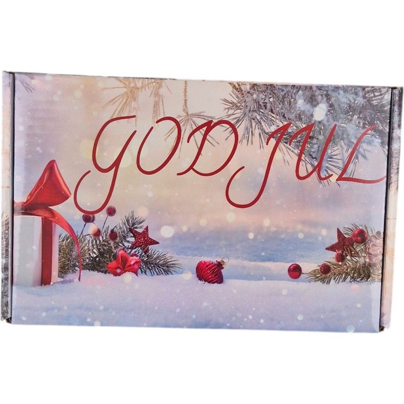 Gaveeske God Jul snø stor (28,5x18,5x,9 cm)