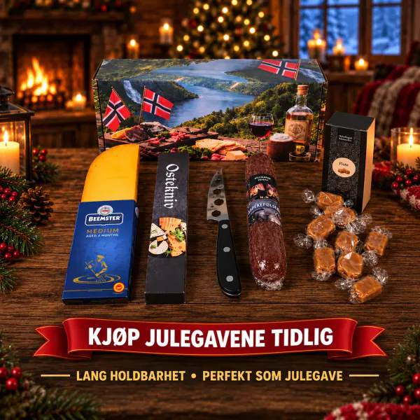 Hovedbilde Ost- og spekepakke med Serranosnabb og karameller