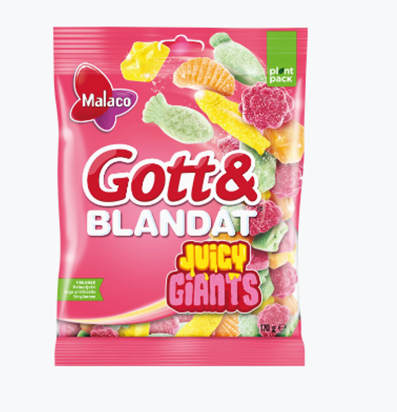 Hovedbilde Malaco Gott & Blandat Juicy Giants 170 g