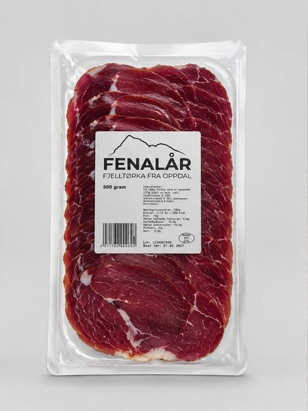 Hovedbilde Fenalår 500g oppskåret Oppdal Spekemat