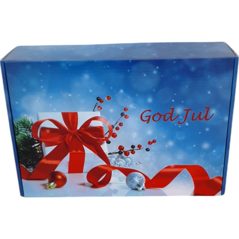 Gaveeske God Jul blå (27,5 x 19 x 8,5 cm)
